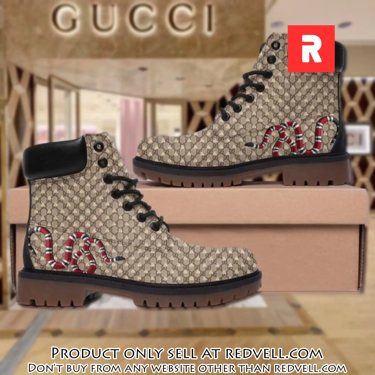 Gucci snake beige luxury brand boots gifts for men women rv3950674